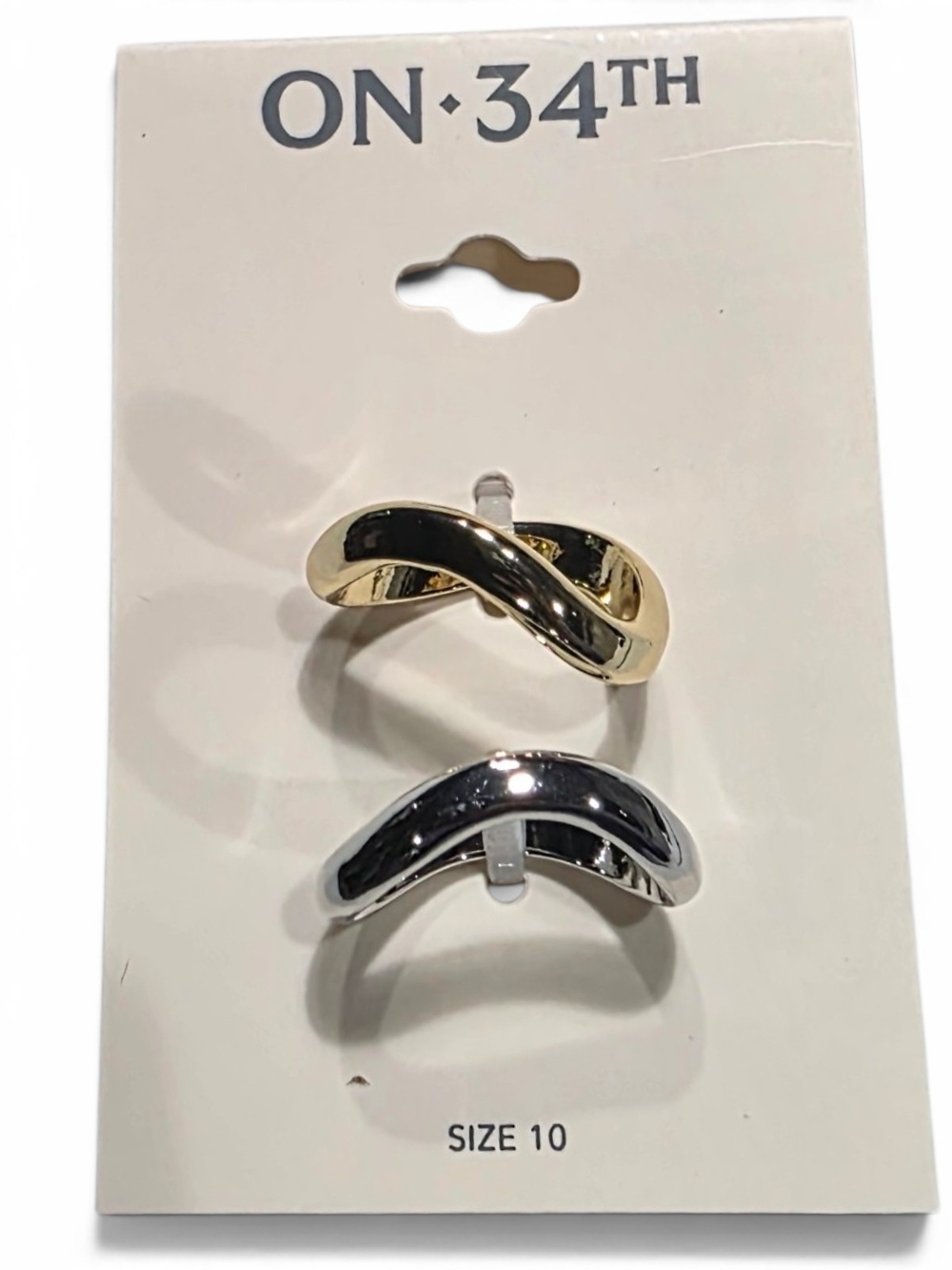 Gold & Silver Twisted Stackable Rings - Size 10 Macy's - Picture 2 of 4